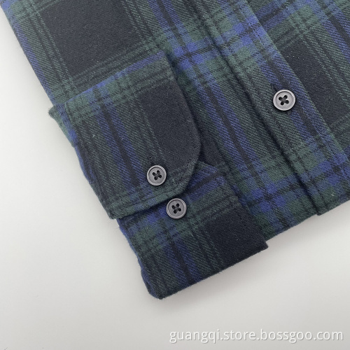 100% coton flanelle chaude chemise à manches longues